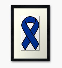 Blue Colon Cancer Ribbon Framed Print