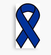 Blue Colon Cancer Ribbon Canvas Print