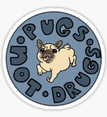 Pugs Not Drugs Sticker
