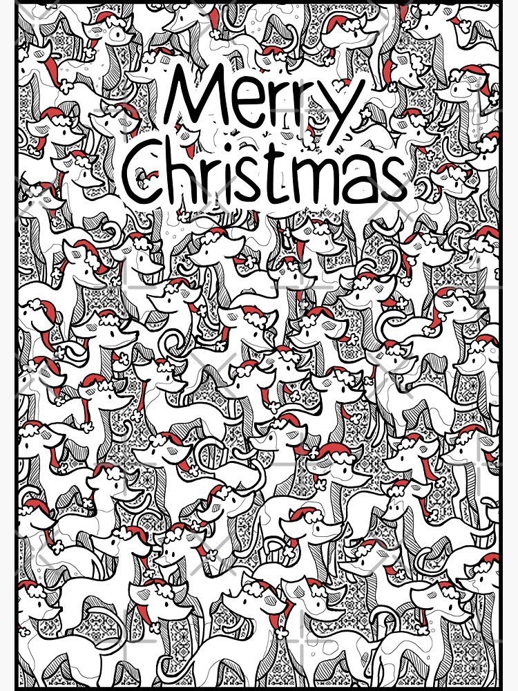 Merry Christmas Hounds in Hats by elspethrose