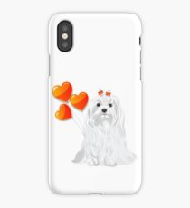 Valentine card with a dog Maltese iPhone Case/Skin