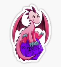 D&D - Dragons and Dice! (Pink Dragon) Sticker