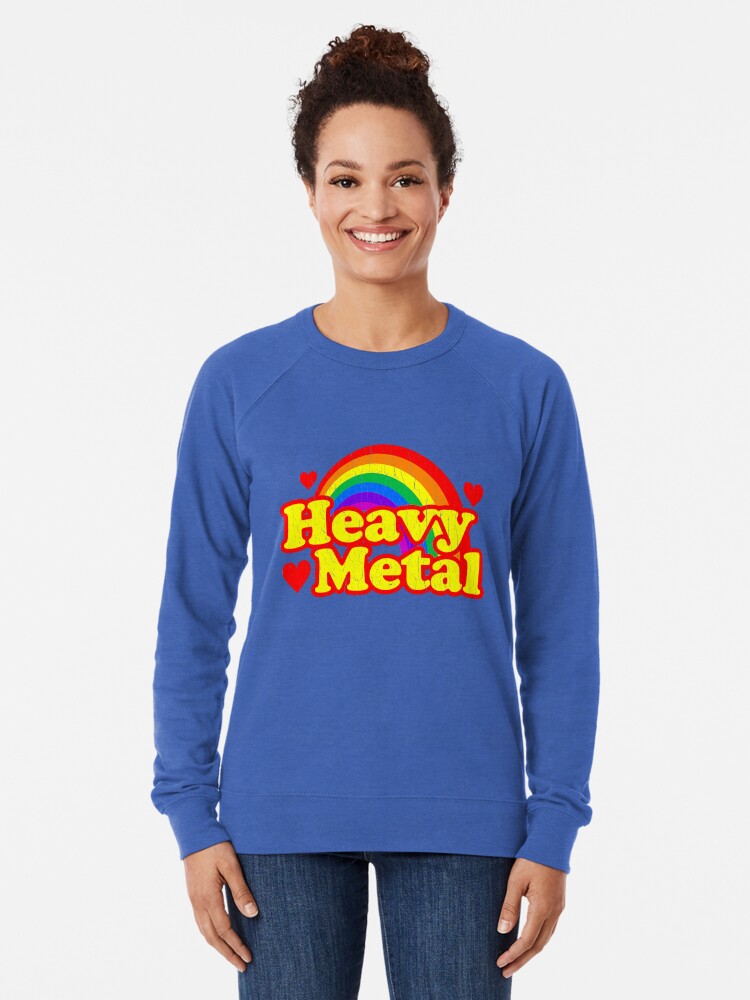 Alternate view of Funny Heavy Metal Rainbow Lightweight Sweatshirt