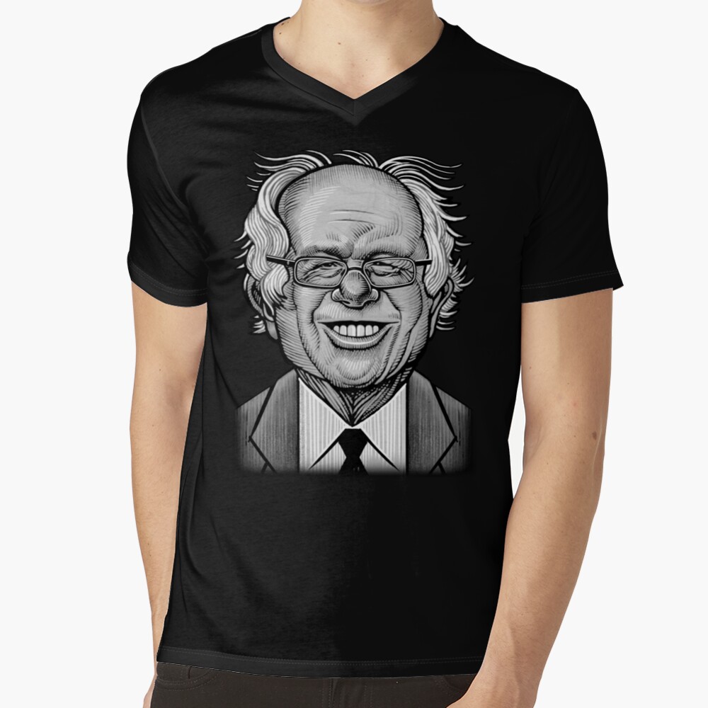 Bernie Caricature V-Neck T-Shirt
