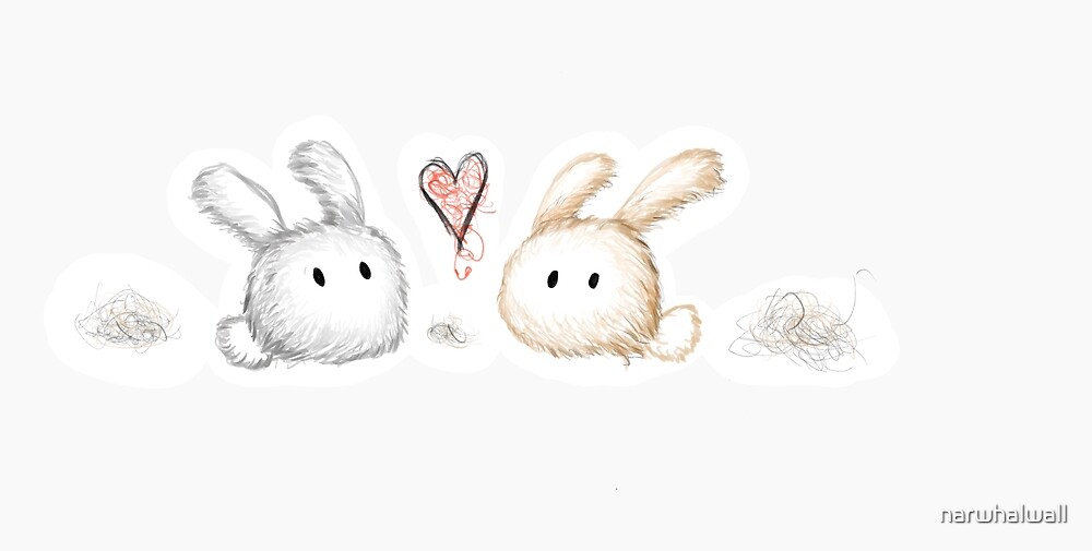 "Cute Dust bunny love" by narwhalwall Redbubble