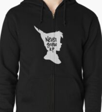 Never Grow Up Peter Pan Zipped Hoodie