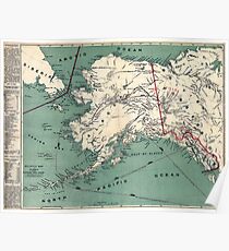 ALASKA GOLD RUSH SURVIVAL MAP/GUIDE 1897 Poster