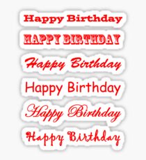 Happy Birthday text - Red Sticker