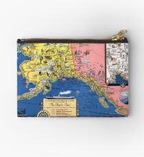 TRAVEL ALASKA FUN MAP 1934 Studio Pouch