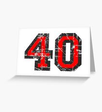 Number 40 Vintage 40th Birthday Anniversary Grußkarte