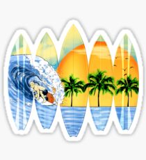 Pegatina Surfer y tablas de surf