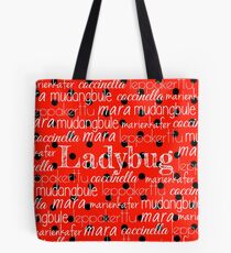 Marienkäfer-Druck-Typografie Tote Bag