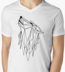 polygonal wolf Men's V-Neck T-Shirt