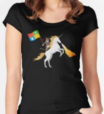 Ninja Cat Unicorn Women's Fitted Scoop T-Shirt