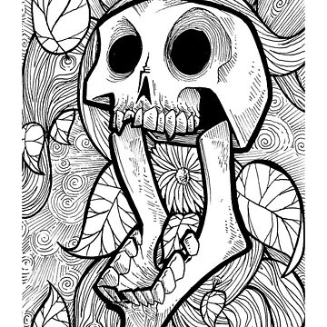 Artwork thumbnail, Skull, Flower, and Vines by likemoyd