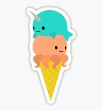 Narwhal Octopus Ice Cream Sticker