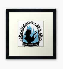 Beautiful princess silhouette with singing bird Framed Print