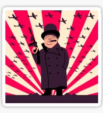 Churchill with a Tommy Gun Sticker