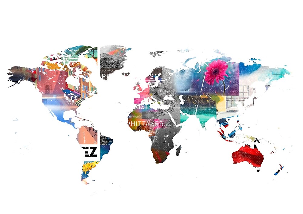 World Map Collage By Pranatheory Redbubble   Flat,1000x1000,075,f.u3 