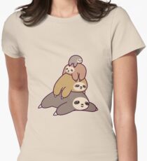 Sloth Stack Women's Fitted T-Shirt
