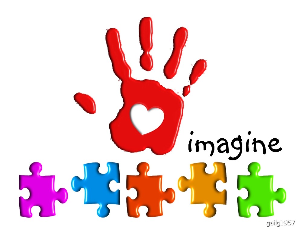 "Autism Awareness Childs Hand" by Gail Gabel, LLC Redbubble