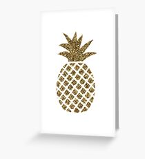 Goldglitter Ananas Grußkarte