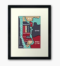 New York City Map Framed Print