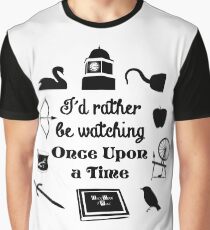 "I'd Rather Be Watching Once Upon a Time" Icon Design in Black Graphic T-Shirt