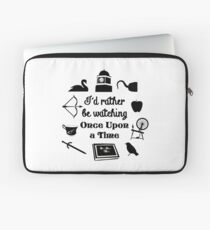 "I'd Rather Be Watching Once Upon a Time" Icon Design in Black Laptop Sleeve