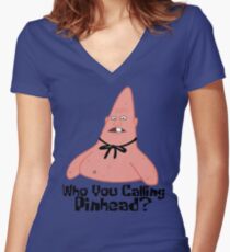 Who You Calling Pinhead? - Spongebob Women's Fitted V-Neck T-Shirt
