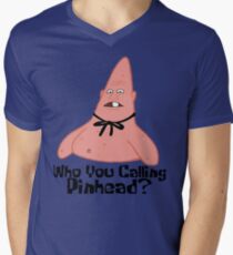 Camiseta para hombre de cuello en v ¿A quién llamas Pinhead? - Bob Esponja