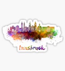 Innsbruck skyline in watercolor Sticker