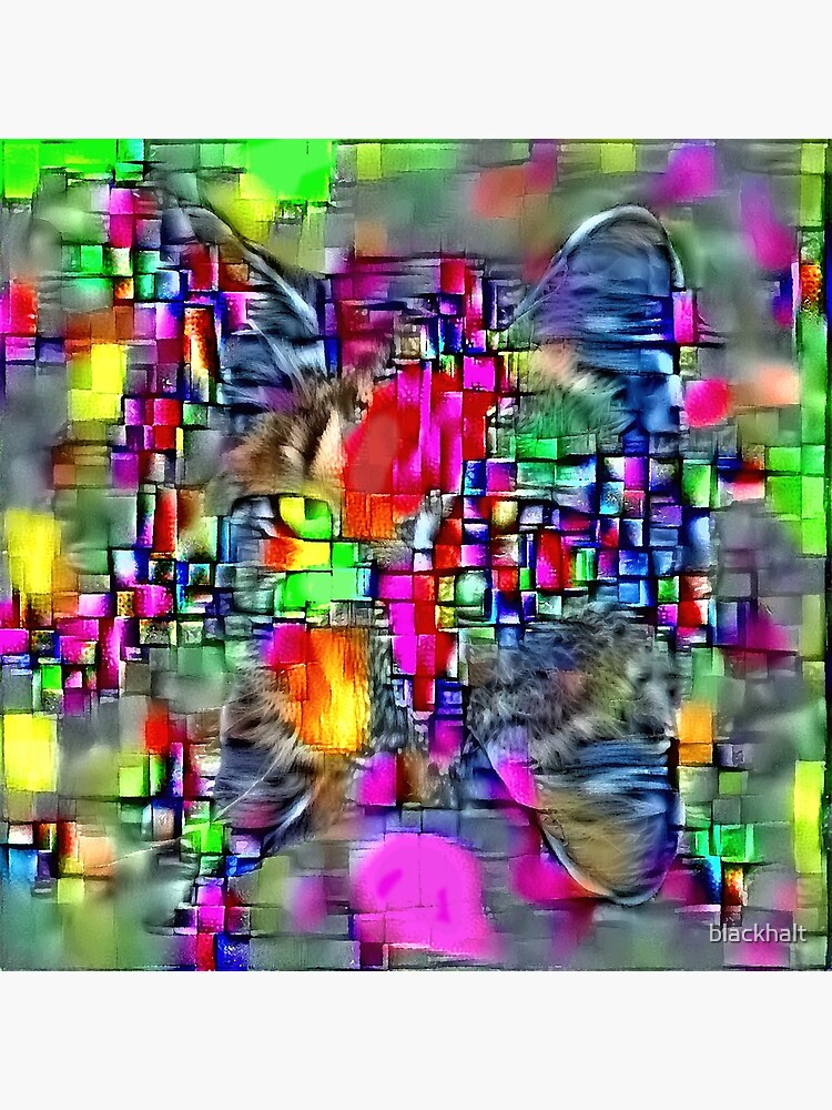 Artificial neural style Cubism mirror cat by blackhalt