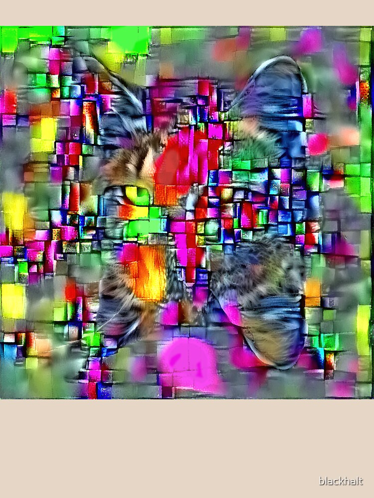 Artificial neural style Cubism mirror cat by blackhalt
