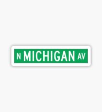 Michigan Avenue, Street Sign, Chicago, IL Sticker