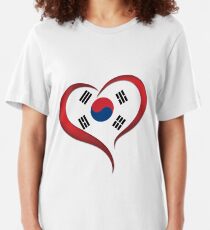 Korea Distressed Country Flag Korean Pride  Juniors T-shirt