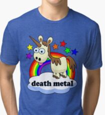 death metal unicorn Tri-blend T-Shirt