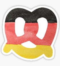 Pretzel in Hand-Painted Water Colors of German Flag Sticker