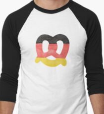 Pretzel in Hand-Painted Water Colors of German Flag Men's Baseball ¾ T-Shirt