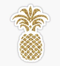 Pegatina Piña De Oro Brillante