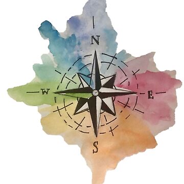 Compass Rose and World Map' Sticker