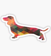 Dachshund Dog Colorful Geometric Pattern Silhouette - Multi Sticker