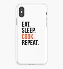 eat sleep cook repeat iPhone Case
