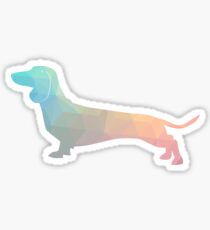 Dachshund Dog Colorful Geometric Pattern Silhouette - Pastel Sticker