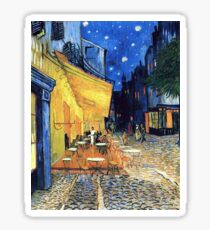 Vincent van Gogh - Die Café-Terrasse auf dem Place de Forum in Arles bei Nacht Sticker
