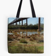 Joe Mortelliti Gallery - Ruins of a railway bridge, Old Ghan Railway, South Australia. Tote Bag
