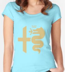 Gold Alfa crest Women's Fitted Scoop T-Shirt