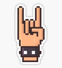 Pixel Art Rock Hand Sticker