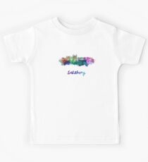 Salzburg skyline in watercolor Kids Tee