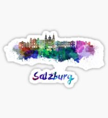 Salzburg skyline in watercolor Sticker